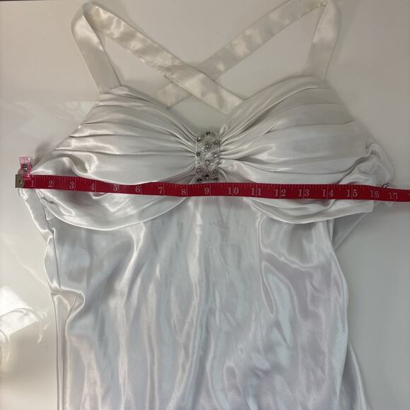 Bride Event Special Occasion May Queen Pearl White couture Dress Sz M Classy Y2K - Picture 13 of 14